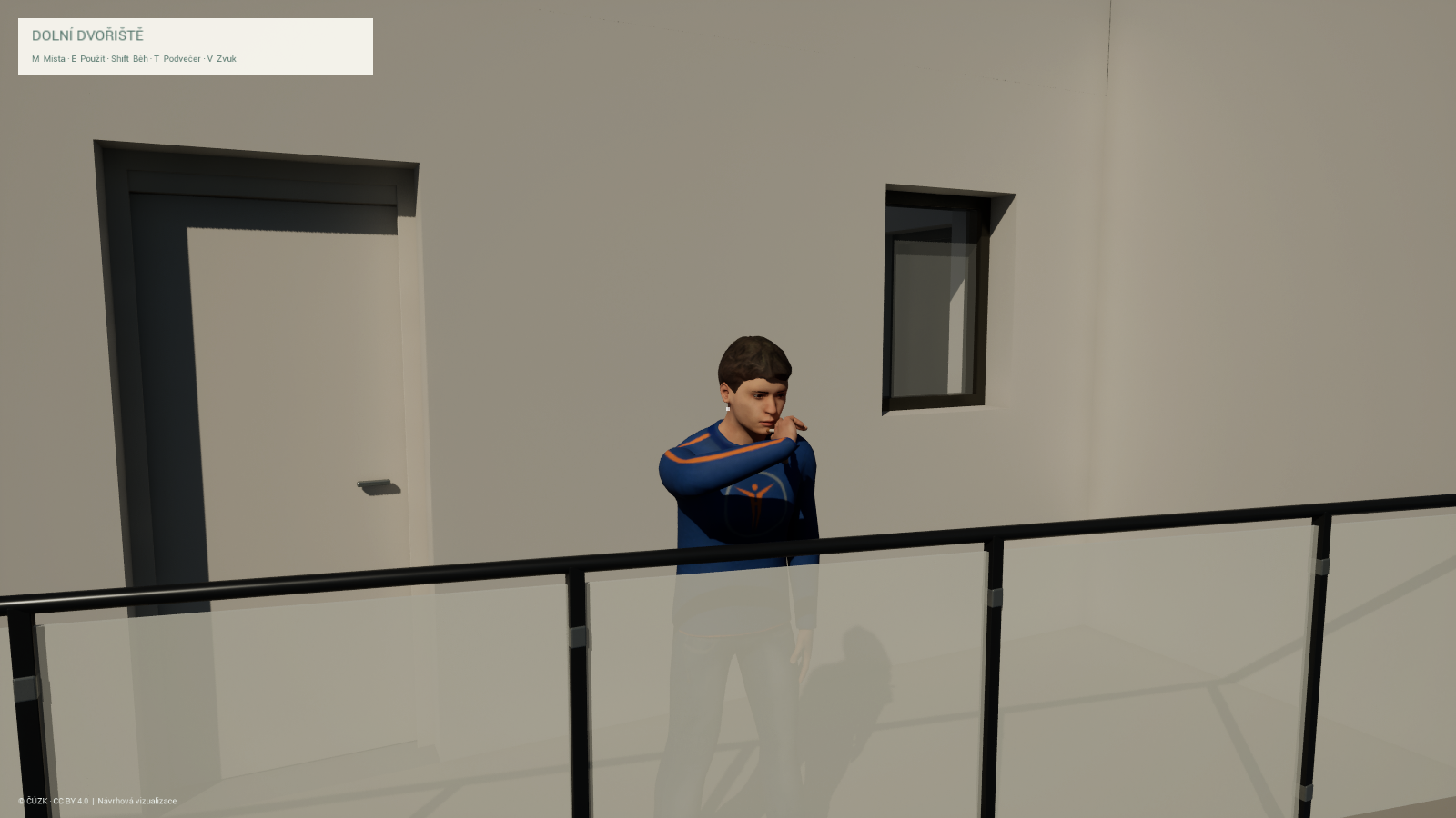 Postava na terase – kontrolní snímek Unreal